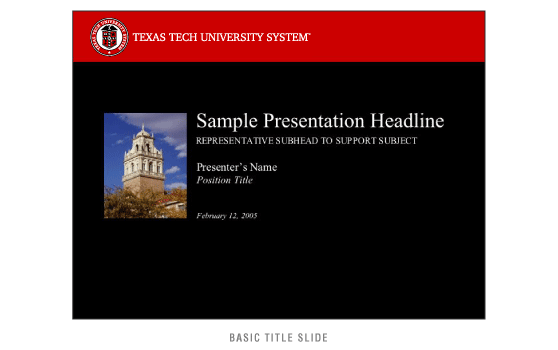 Texas Tech Presentation Alternate Title Example
