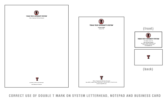 Texas Tech Executive Paper System with Double T Correct Use