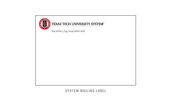 Texas Tech Executive Paper System Mailing Label