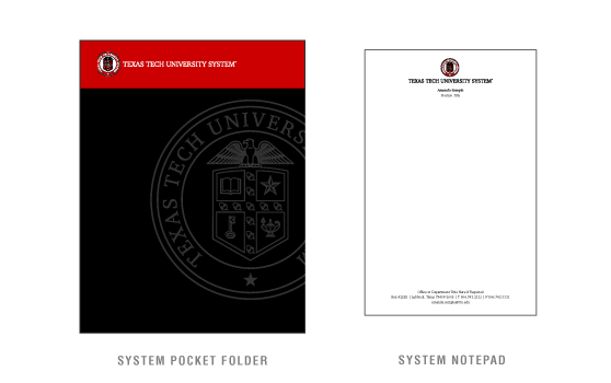 Texas Tech Executive Paper System Pocket Folder and Notepad
