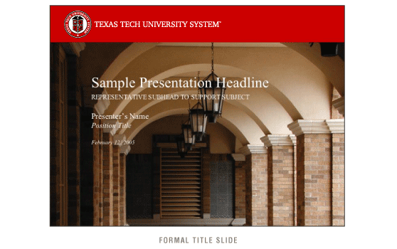 Texas Tech Presentation Title Example