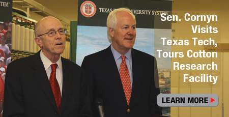 Sen. Cornyn Visits Texas Tech Cotton Facility