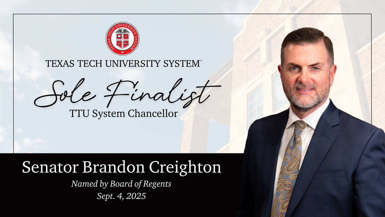 Senator Brandon Creighton Named Sole Finalist