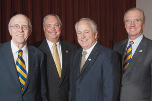 Chancellor Kent Hance, Rep. Drew Darby, Dr. Brian May, Chairman Jerry Turner
