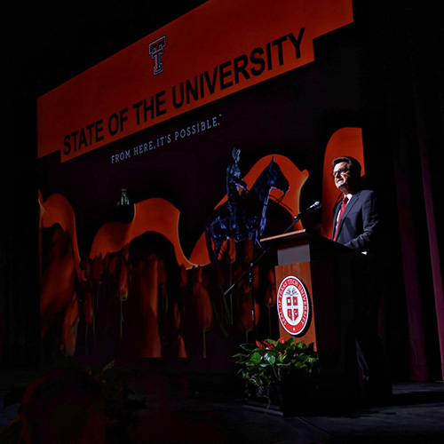 President Schovanec Speaking at State of the University for Texas Tech University