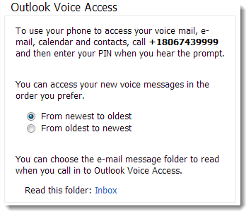 Outlook Voice Access