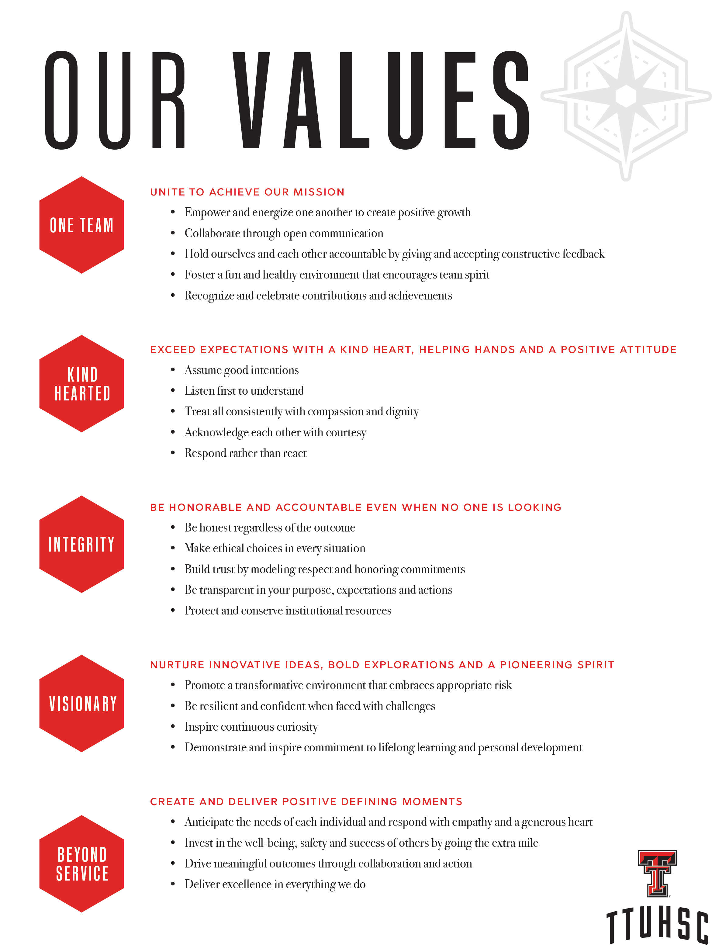 TTUHSC Values Flyer