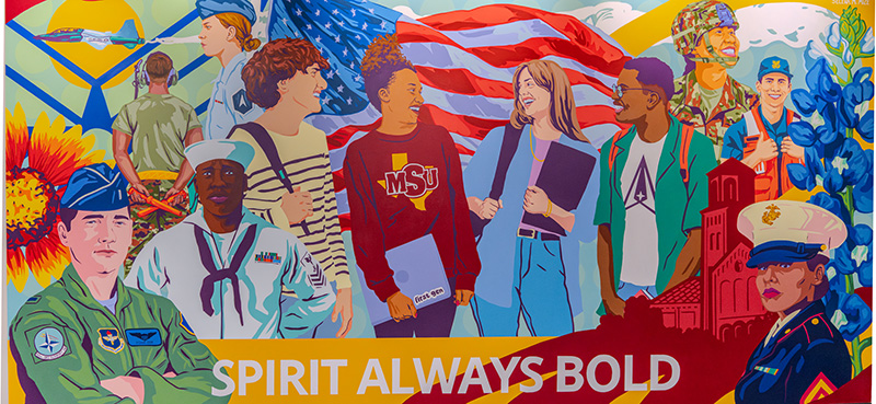 Bridging the Gap mural at MSU Texas Image of Bridging the Gap mural located at MSU Texas